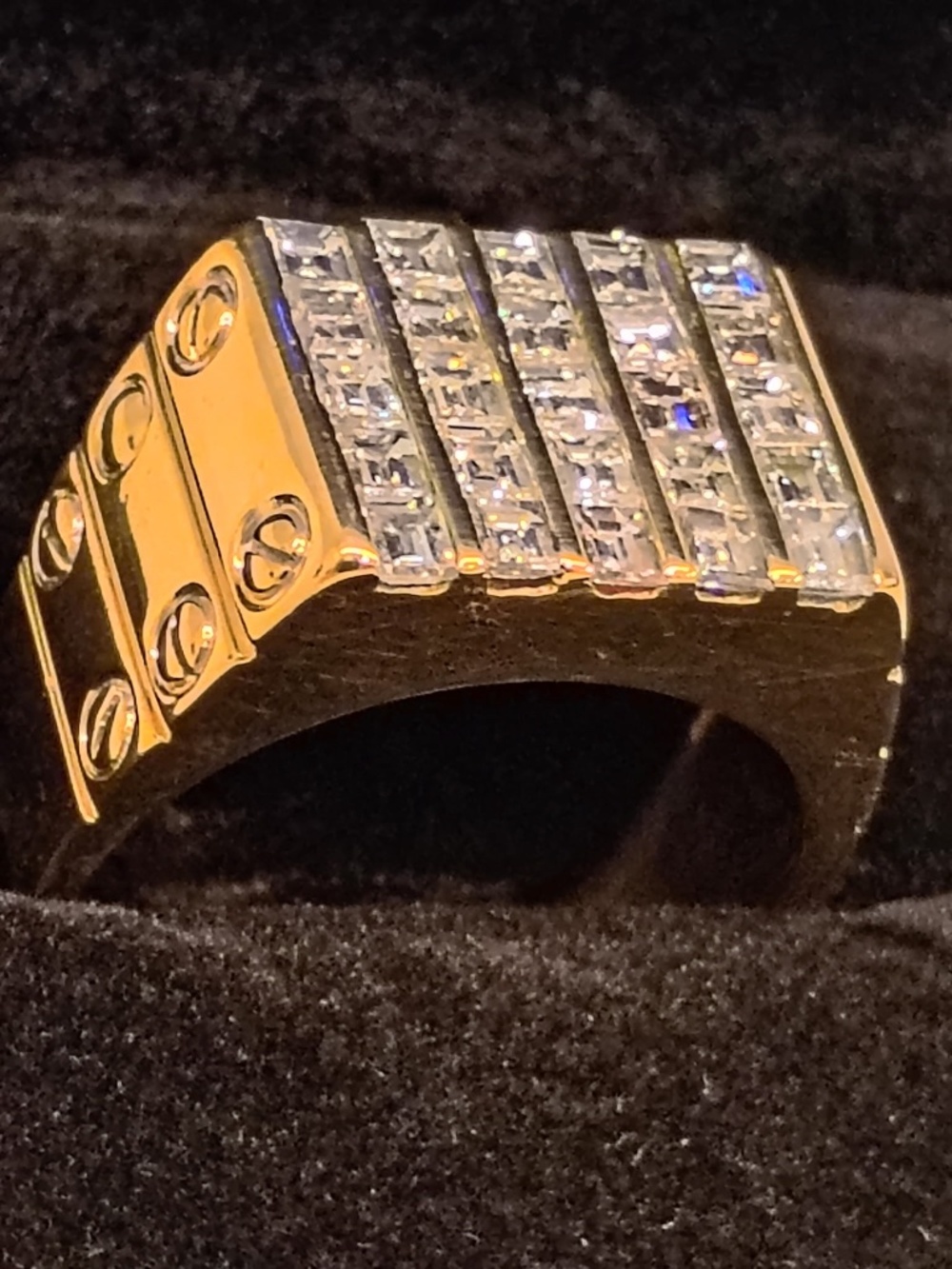 🔥Custom Made Men's 25 Square Fancy Diamonds about 2.5 cts.12grs.(10.)